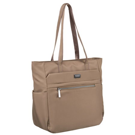 Geräumige Stadt Tasche für A4 in Beige – Peterson