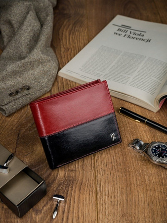 Herren Geldbörse hochkant, zweifarbig aus Leder – Rovicky