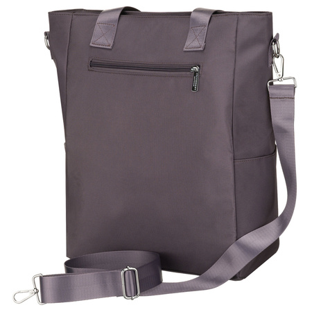 Graue Damen-Shopper-Tasche mit Henkeln und abnehmbarem Gürtel, mit Reißverschluss verschließbar - Peterson