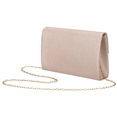Elegante, bestickte Damen-Clutch aus synthetischem Stoff in Beige - Rovicky