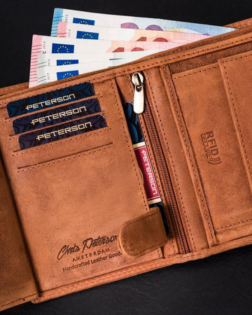 Herren Geldbörse ohne Verschluss aus Nubukleder – Peterson