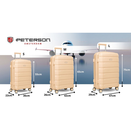 Kofferset in Beige aus Polypropylen mit ausziehbaren Griffen - Peterson