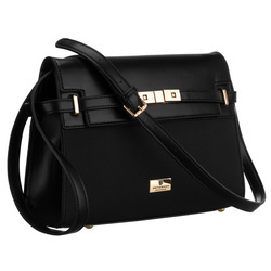 Schwarze Damen-Umhängetasche mit Schutzfüßchen – Peterson