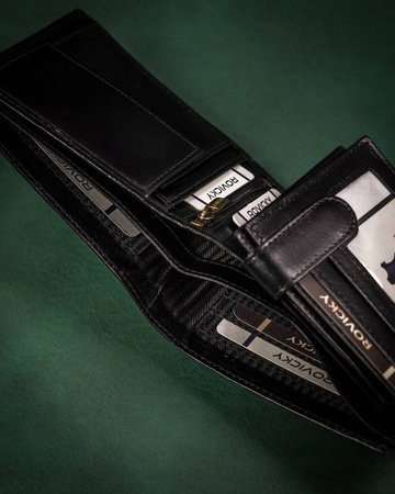 Elegante Herren Geldbörse aus Leder ohne äußeren Verschluss – Rovicky