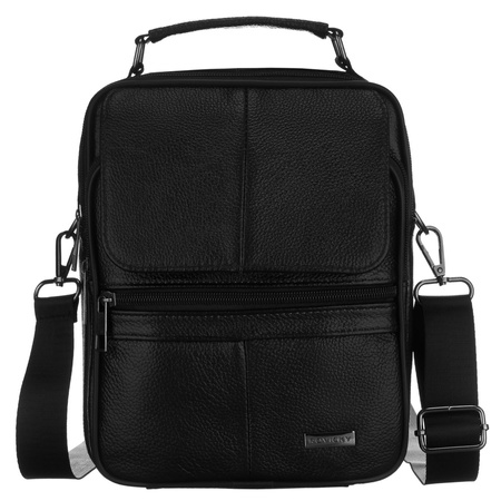 Schwarze Herren-Umhängetasche aus Naturleder - Rovicky