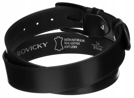 Breiter Herren Ledergürtel mit Metallschnalle – Rovicky