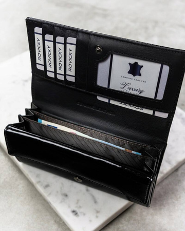 Geräumige, große Damen Geldbörse aus echtem Leder mit Druckknopf – 4U Cavaldi