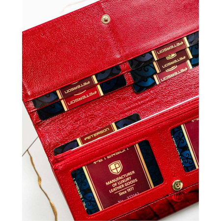 Extra geräumige Damen Geldbörse aus lackiertem Leder mit Schmetterlingen – Peterson