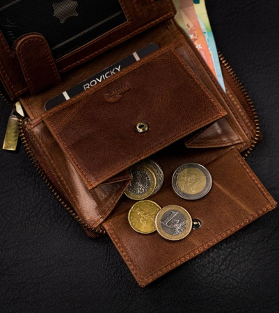 Große Herren Geldbörse aus Leder im Hochformat mit RFID-Schutz – Always Wild