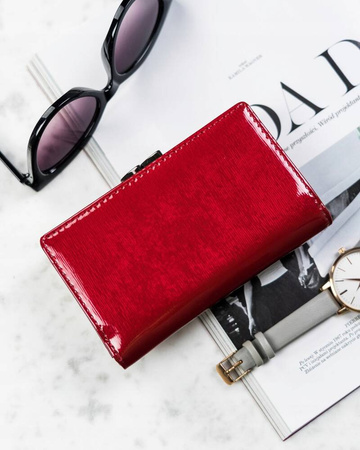 Große Damen Geldbörse aus Leder mit Druckknopf und Bügel – 4U Cavaldi