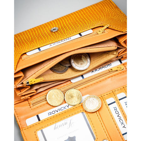 Große, braune Damen-Geldbörse aus Öko-Leder - 4U Cavaldi