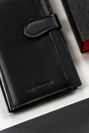 Großer, praktischer Damen Geldbörse mit Druckknopf aus Leder – Peterson