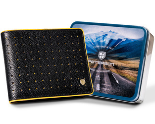 Herren Geldbörse aus Leder mit Durchbruchmuster – Peterson