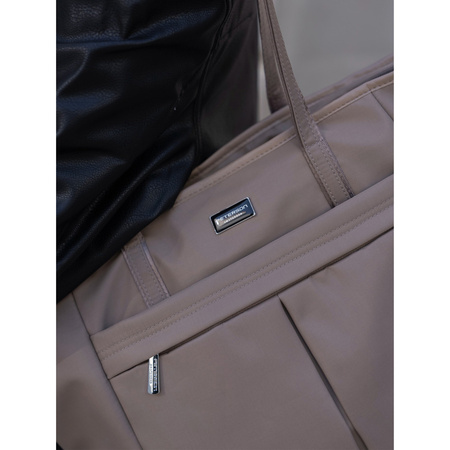 Shopper Tasche mit Reißverschluss in Beige – Peterson