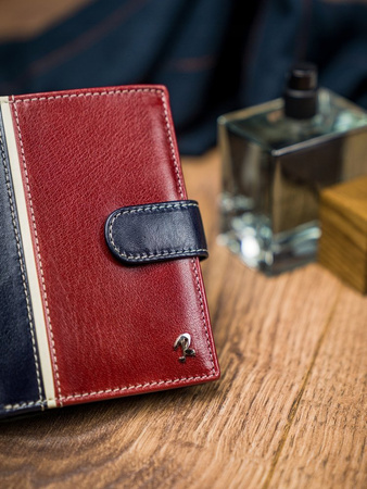 Herren Geldbörse quer, zweifarbig aus hochwertigem Leder – Rovicky