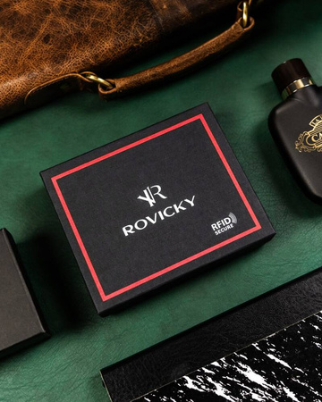 Große Herren Geldbörse aus Leder mit RFID-Schutz – Rovicky