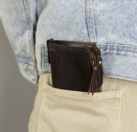 Große Retro Herren Geldbörse mit zwei Münzfächern – Rovicky