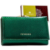 Mittelgroße Damen Geldbörse mit Bügel- und Druckknopfverschluss aus grünem Echtleder – Peterson
