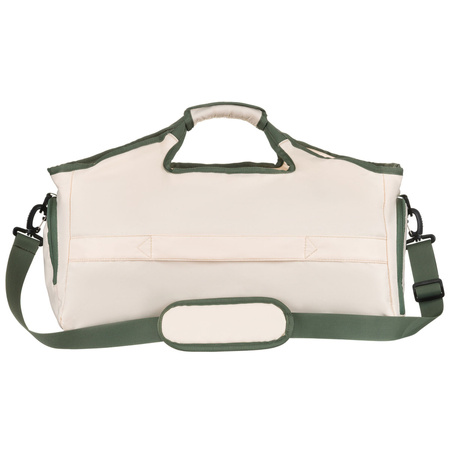 Wochenend-Reisetasche in Ecru und Grün, ausgestattet mit einem Koffergriff – Peterson