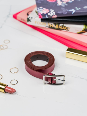 Glatter, eleganter Damen-Gürtel aus Naturleder mit silberner Schnalle - Rovicky