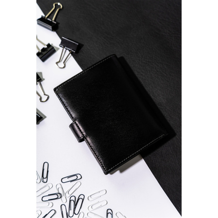 Schwarze Herren Geldbörse aus Leder mit RFID – Rovicky