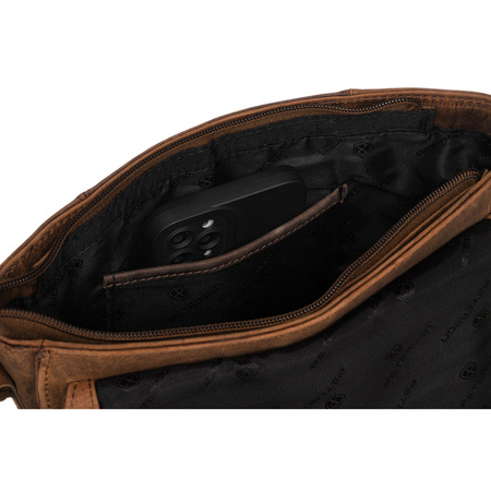 Klassische Herren Umhängetasche aus echtem Leder in Braun – Peterson