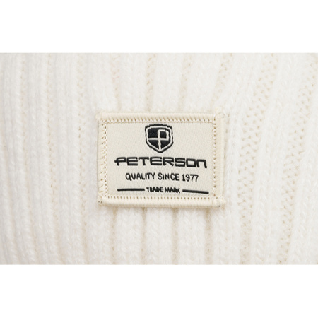 Damen Wintermütze mit Bommel in Naturtönen – Peterson