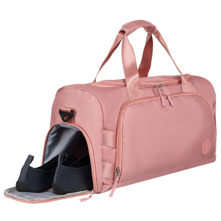 Rosa Wochenend-Reisetasche mit seitlichem Schuhfach – Peterson