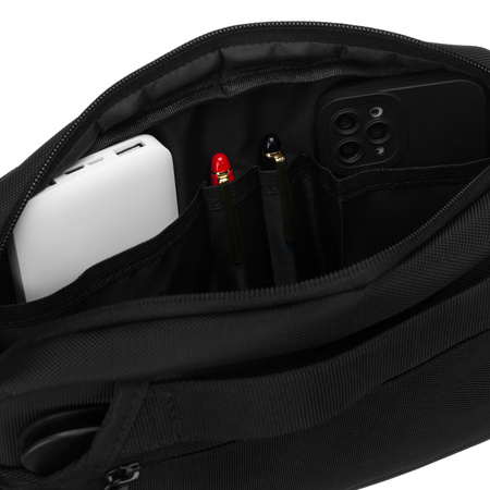 Sportliche Gürteltasche in Schwarz mit Reißverschluss, zweifach unterteilt – Peterson