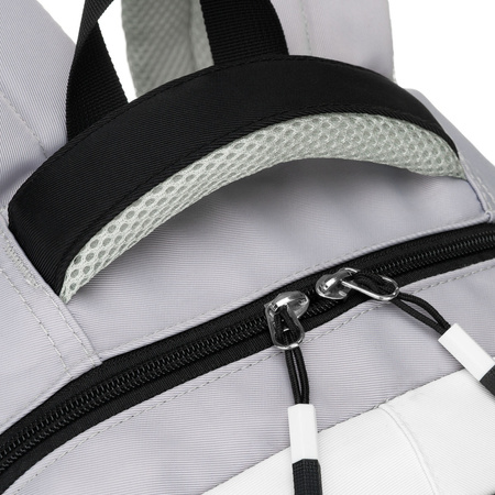 Schwarz-weißer Schulrucksack aus Polyester mit einer praktischen zusätzlichen Tasche – Peterson