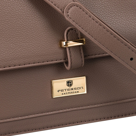 Braune Damen Umhängetasche aus Öko-Leder – Peterson