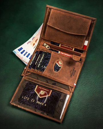 Herren Geldbörse aus Leder mit patriotischem Motiv – Peterson