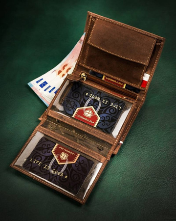 Große Herren Geldbörse mit patriotischem Muster aus Leder – Peterson