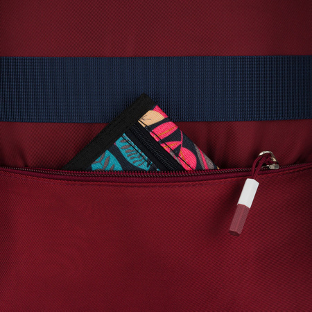 Bordeauxfarbener Schulrucksack aus Polyester mit seitlichen Kompressionsriemen – Peterson