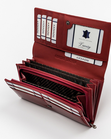 Damen Geldbörse aus lackiertem Leder mit großem Scheinfach – Cavaldi