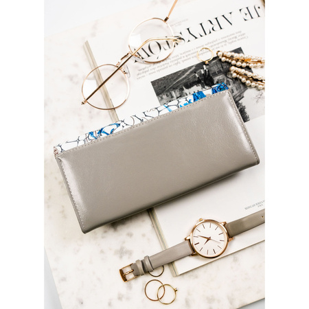 Horizontale Damen Geldbörse mit Blumenmuster und Innenreißverschlussfach – Peterson