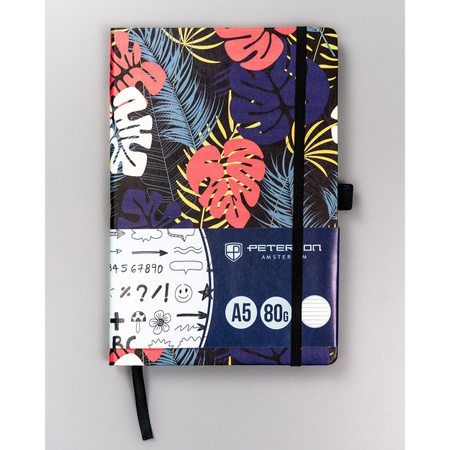 Elegantes, buntes Notizbuch im Format A5 mit Gummiband – Peterson