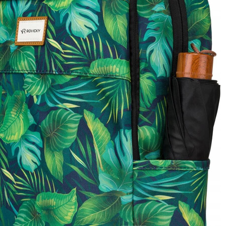 Klassischer Damen Rucksack aus Polyester mit Blumenmuster – Rovicky