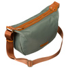 Damen Umhängetasche aus Nylon in Grün-Braun mit Außentasche – Peterson