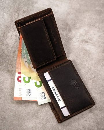 Kleine Herren Geldbörse aus Leder ohne Verschluss – Buffalo Wild