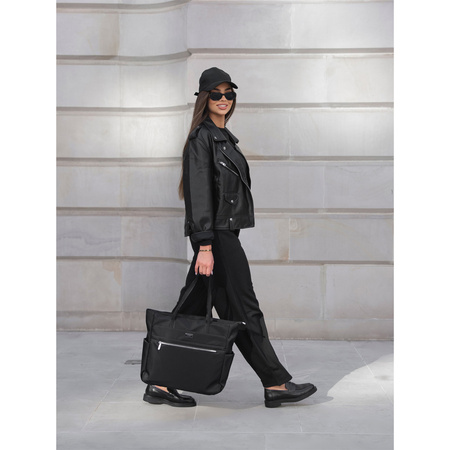 Geräumige elegante Damen Shopper Tasche Schultertasche Schwarz – Peterson