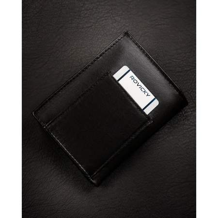 Klassische Herren Geldbörse hochformat schwarz aus Leder – 4U Cavaldi