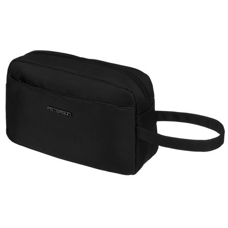 Herren Reisekosmetiktasche aus Polyester in Schwarz – Peterson