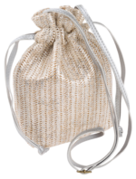 Kleine Strohtasche im Beuteldesign mit langem Riemen – ideal für den Sommer – Cavaldi