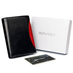Voll ausgestattete Herren Geldbörse aus Glattleder mit RFID – Rovicky