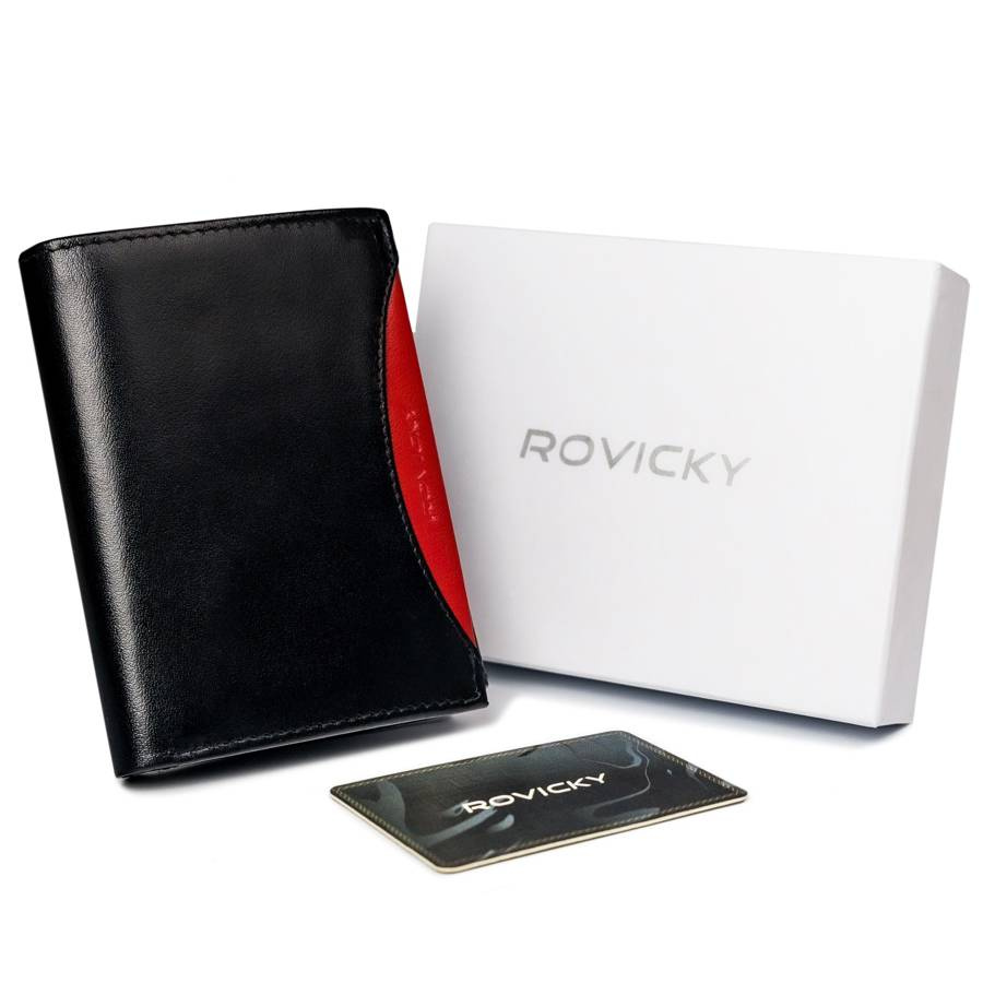 Voll ausgestattete Herren Geldbörse aus Glattleder mit RFID – Rovicky