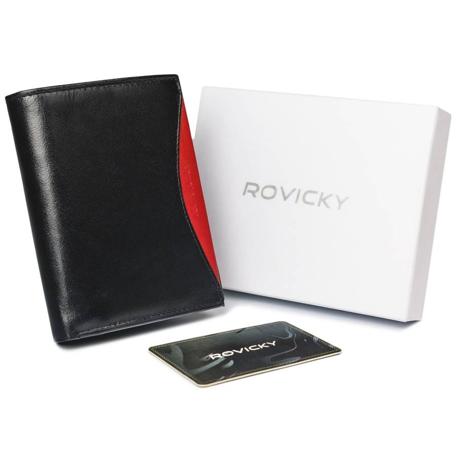 Große, originelle Herren Geldbörse aus Glattleder mit RFID – Rovicky