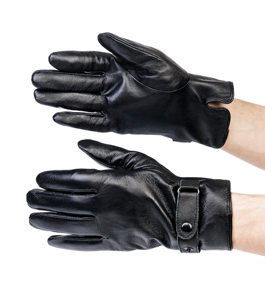 Gefütterte Herren Lederhandschuhe mit Weitenverstellung – Rovicky – Bild 9