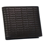 Herren Geldbörse aus Echtleder mit Monogrammprägung – Forever Young