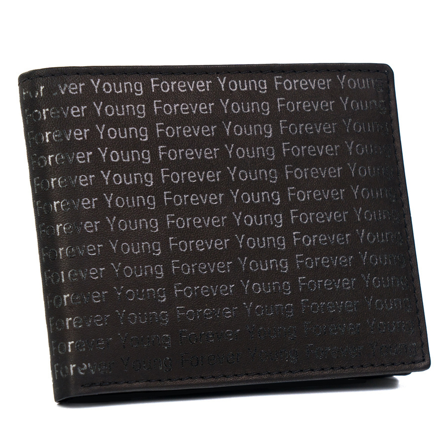 Herren Geldbörse aus Echtleder mit Monogrammprägung – Forever Young